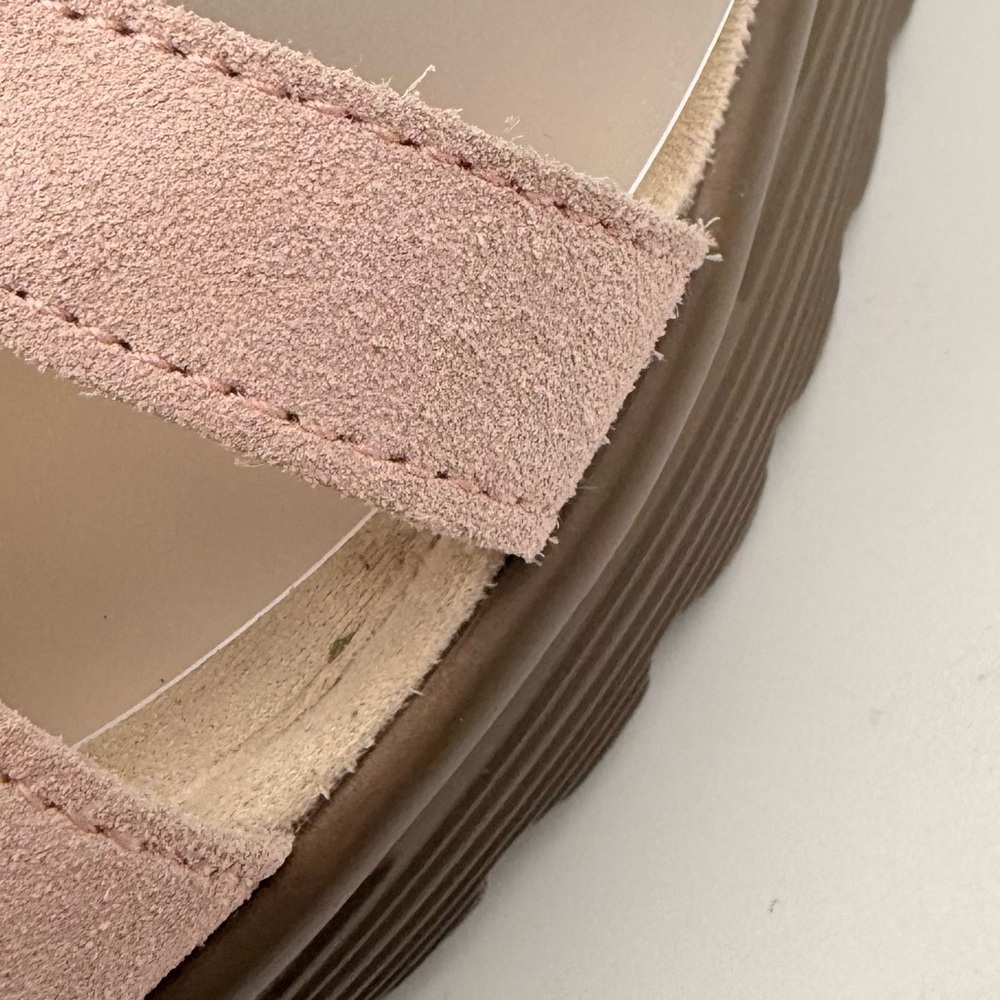 Skechers Memory Foam Pink Suede Wedge Sandals Comfort Slingback Shoe Women’s 8 - Picture 13 of 16